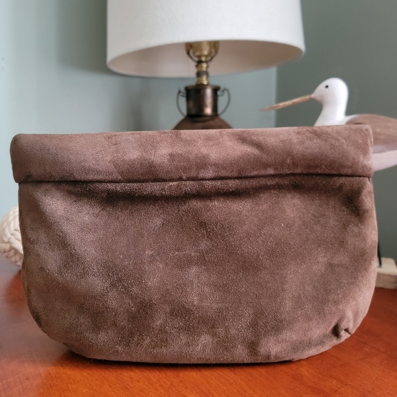 Vintage Ruth Saltz Brown Suede Evening Clutch Purse - Picture 2 of 12